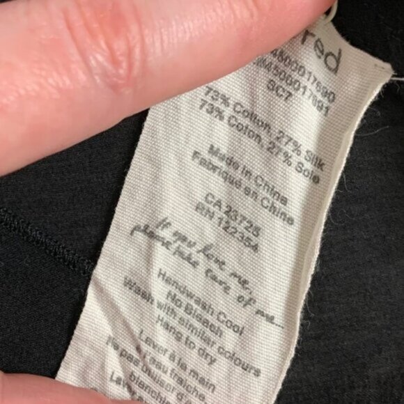 Aritzia Wilfred Blouse Half Button Front Long Sleeve Sheer Black Size XS - Picture 9 of 13